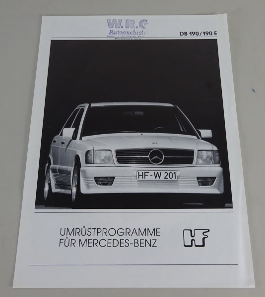 Prospekt / Broschüre HF Tuning für Mercedes-Benz W201 190 / 190 E Baby Benz