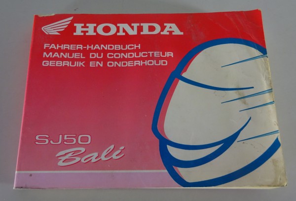 Betriebsanleitung / Handbuch Honda SJ 50 Bali Stand 1995