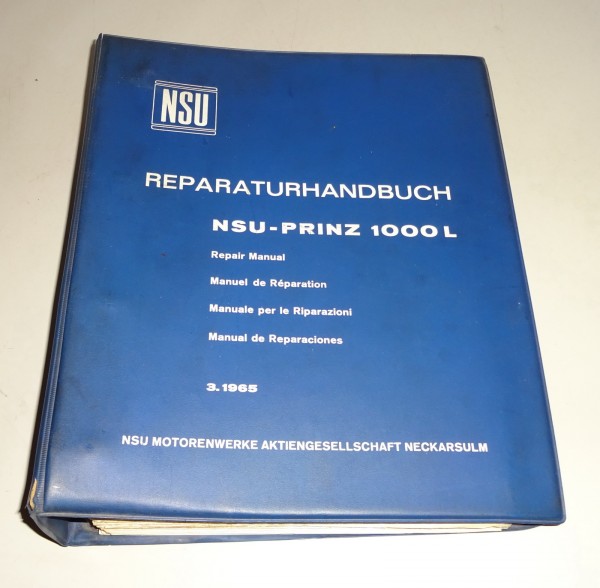 Werkstatthandbuch / Reparaturanleitung NSU 1000 / 1200 / TT + TTS Stand 1971