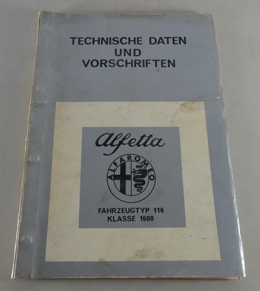 Werkstatthandbuch Alfa Romeo Alfetta 1600 Typ 116 Stand 03/1976