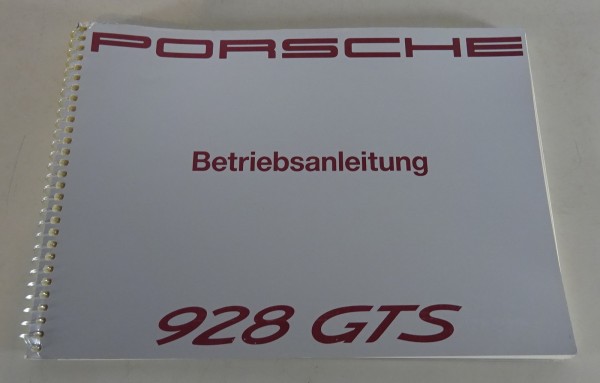 Betriebsanleitung / Handbuch Porsche 928 GTS Stand 08/1991 original