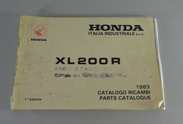 Teilekatalog / Parts List Honda Italia X L 200 R Stand 1983 - Ital. + Engl.