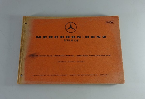 Teilekatalog Mercedes Benz Motor M108 verbaut in W108 250 S Stand 11/1968