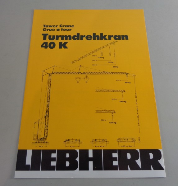 Datenblatt / Technische Beschreibung Liebherr Turmdrehkran 40 K von 08/1981