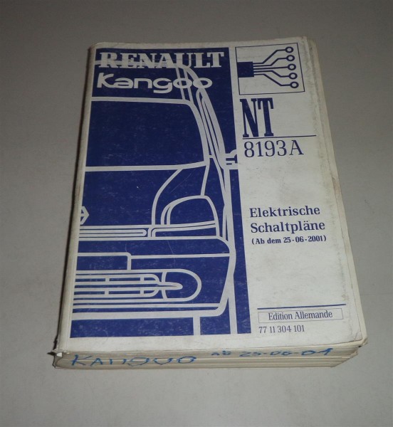 Werkstatthandbuch Elektrik / Elektrische Schaltpläne Renault Kangoo - 06/2001