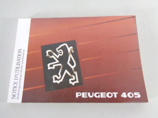 Betriebsanleitung / Handbuch Peugeot 405 Stand 09/1989