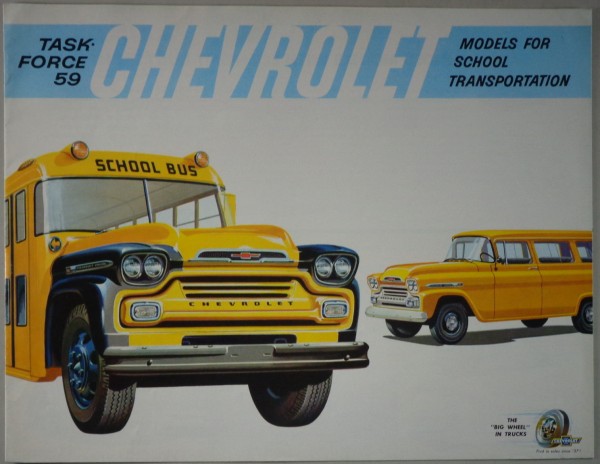 Brochure Chevrolet Task Force 59 Models for School Transportation from 1958