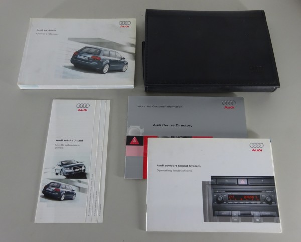 Owner's Manual / Handbook + Wallet Audi A4 B6 Avant with Quattro from 09/2004