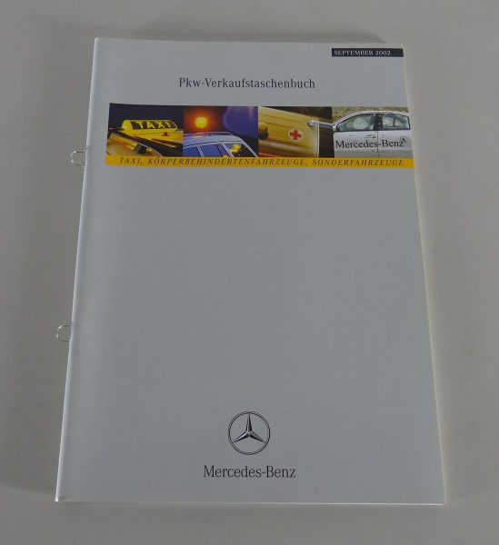 Verkaufstaschenbuch Mercedes-Benz Taxi & Sonderfahrzeuge Stand 09/2002