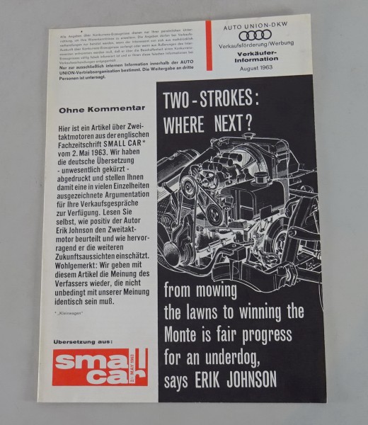 Werbung DKW F12 Testbericht von 08/1963
