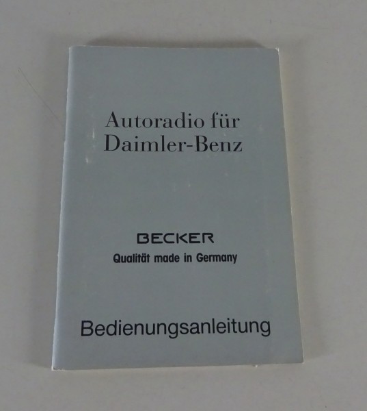 Betriebsanleitung Becker Autoradio Mexico, Europa, Avus, Grand Prix Stand 1/1982