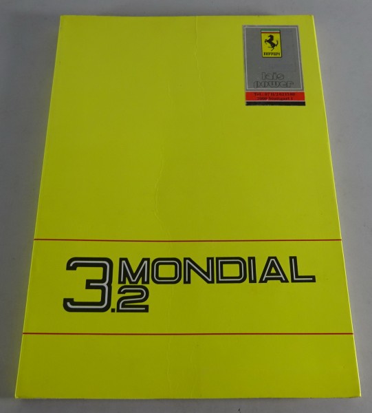 Owner´s Manual Ferrari Mondial 3,2 / Mondial 3,2 Cabriolet Stand 1988