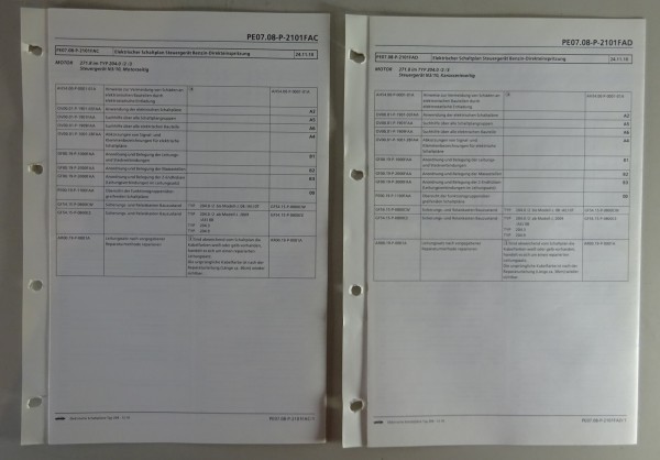 Schaltplan Mercedes-Benz W204 Benzin-Direkteinspritzung Motor 271 Stand 12/2010