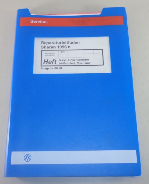 Werkstatthandbuch VW Sharan I 6 Zyl. Einspritzmotor 2,8 l V6 240 PS Stand 6/2000