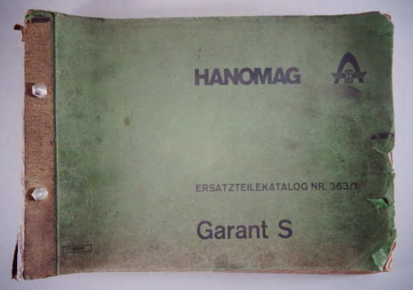 Teilekatalog Hanomag Garant S Stand 09/1965