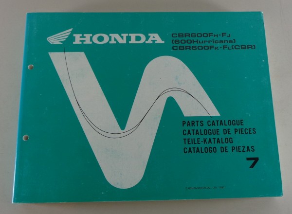 Teilekatalog / Parts Catalog Honda CBR 600 F + Hurricane Stand 1990