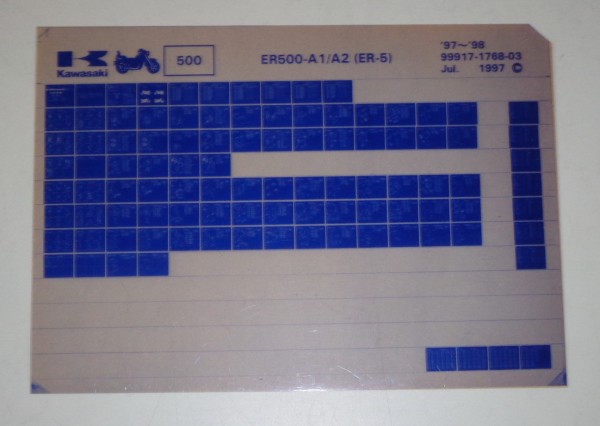 Microfich Ersatzteilkatalog Kawasaki ER 5 ER 500 A1 / A2 Model 97/98 Stand 07/97