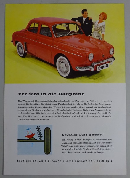 Prospekt / Broschüre Renault Dauphine