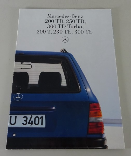 Prospekt / Poster Mercedes-Benz S124 T-Modell MOPF 0 Benzin & Diesel Stand 1985