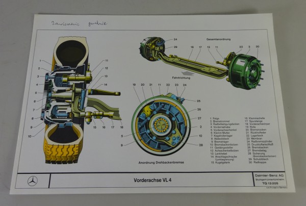 Schnittbild Mercedes-Benz Vorderachse VL 4 Stand 05/1975