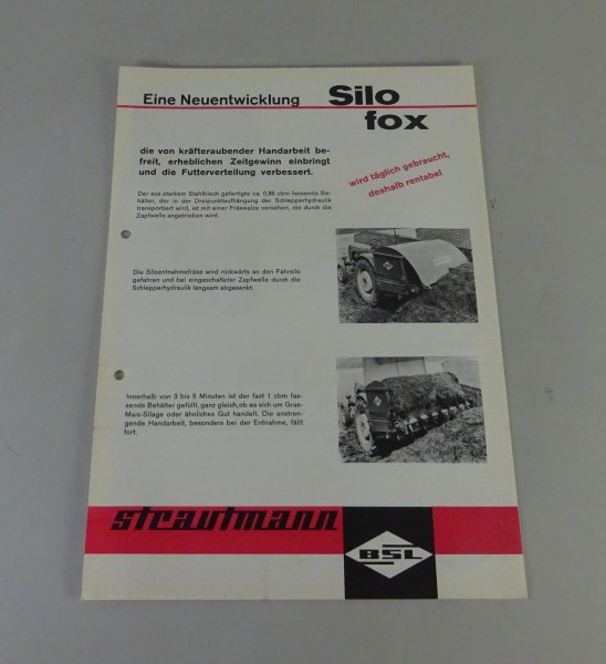 Prospektblatt / Broschüre BSL Strautmann Silofox I + II