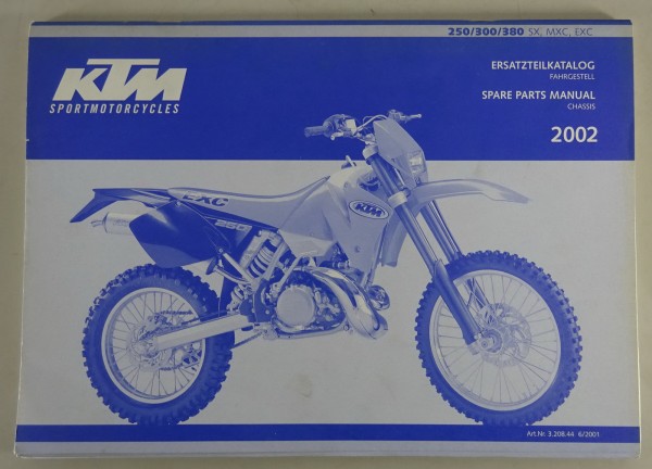 Teilekatalog KTM Fahrgestell 250 / 300 / 380 SX, MXC, EXC Modelljahr 2002