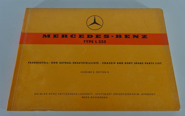 Teilekatalog Mercedes-Benz LKW Typ L 325 mit OM 325 Stand 10/1956