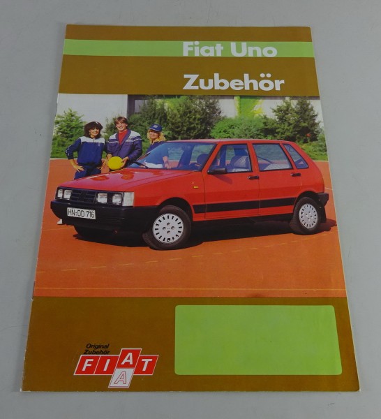 Prospekt / Broschüre Fiat Uno Zubehör Stand ca. 1985