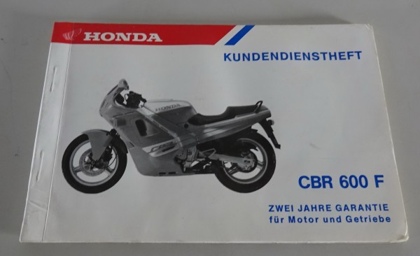 Scheckheft / Kundendienstheft Honda CBR 600 F Stand 09/1987