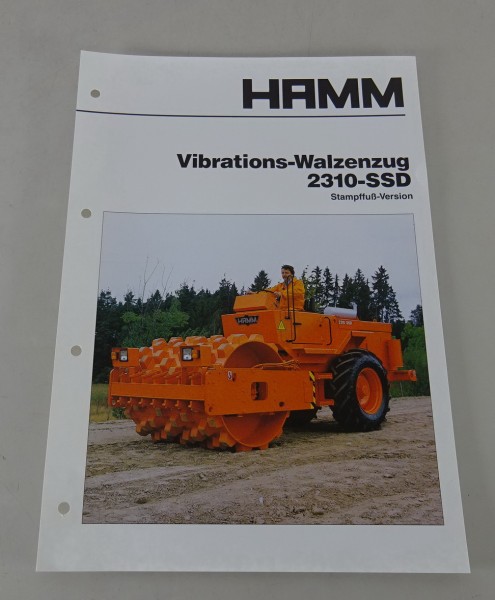 Prospekt / Broschüre HAMM Vibrations-Walzenzug 2310-SSD Stand 08/1987