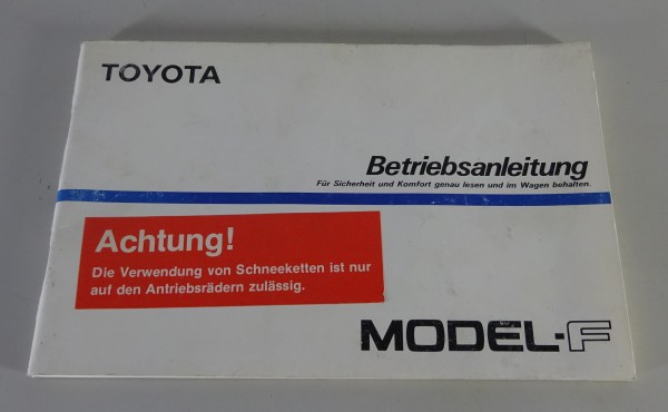 Betriebsanleitung / Handbuch Toyota Town Ace II Van Modell F Stand 1985