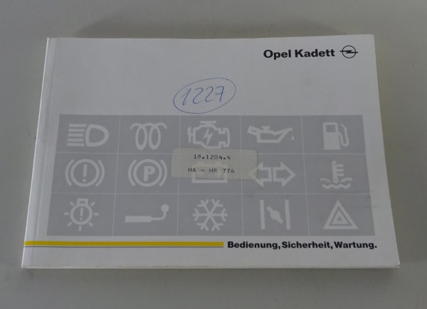 Betriebsanleitung Bedienungsanleitung Opel Kadett E + GSI Cabrio Caravan St.1991