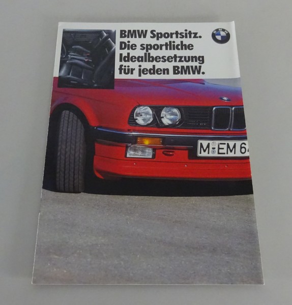Prospekt / Broschüre BMW Sportsitze für E30 / E28 / E24 / E32 Stand 09/1987