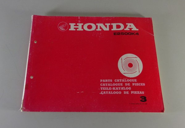 Teilekatalog / Parts Catalog Honda Generator E 2500 K4 Stand 1980