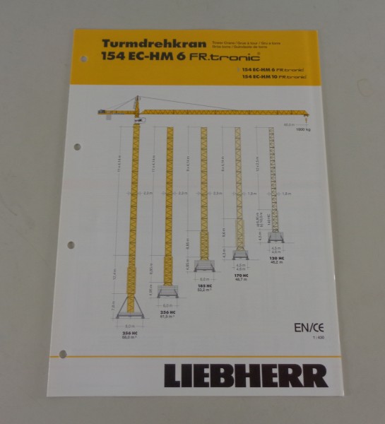 Datenblatt Liebherr Turmdrehkran 154 EC-HM 6 FR.tronic von 03/2004