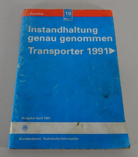 Werkstatthandbuch Instandhaltung genau genommen VW Transporter T4 Stand 04/1997