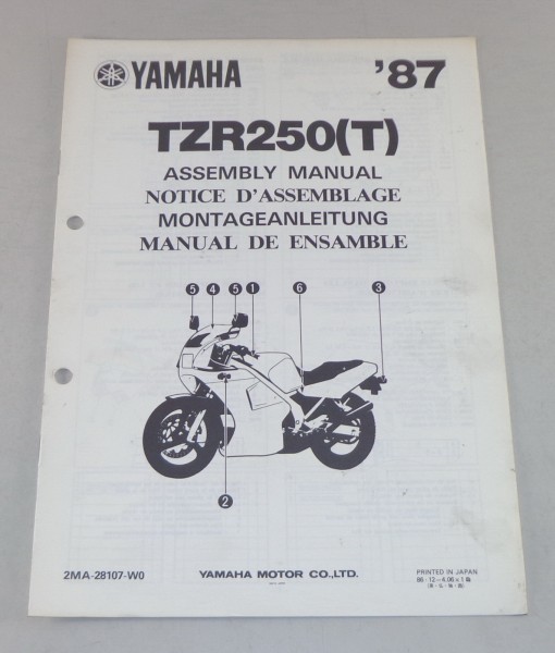 Montageanleitung / Set Up Manual Yamaha TZR 250 (T) Stand 1987