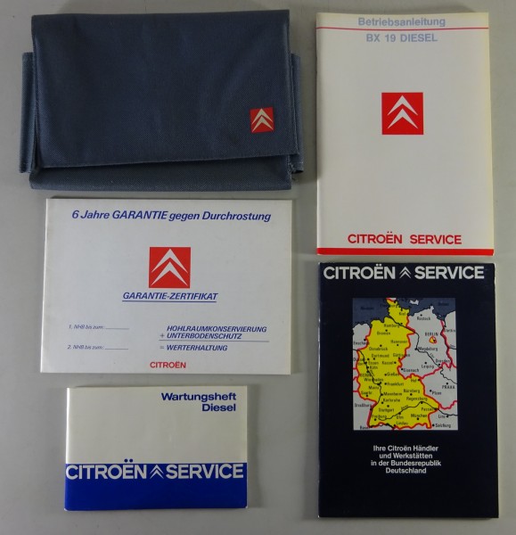 Bordmappe + Betriebsanleitung / Handbuch Citroen BX 19 D Diesel Stand 07/1985