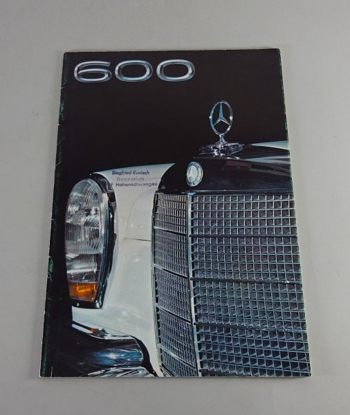 Prospekt / Broschüre Mercedes-Benz 600 | W100 Stand 08/1969