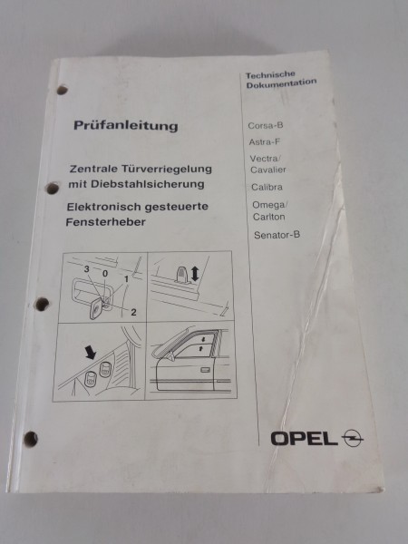 Werkstatthandbuch Prüfanleitung Opel Calibra, Astra F Verriegelung, Alarmanlage