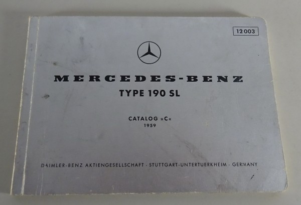 Bildkatalog / Teilekatalog Mercedes-Benz 190 SL R121 Roadster Stand 1959