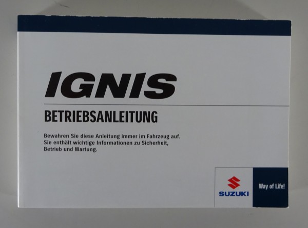 Betriebsanleitung / Handbuch Suzuki Ignis 3. Generation Stand 01/2022