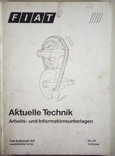 Schulungsunterlage / Technische Information Fiat „Aktuelle Technik" von 11/1988