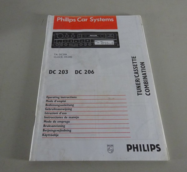 Betriebsanleitung / Handbuch Philips Autoradio C 203 / DC 206 10/1995