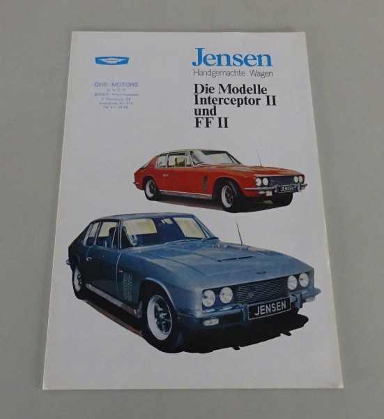 Prospekt / Broschüre Jensen Interceptor II + FF II Stand ca. 1966 - 1971