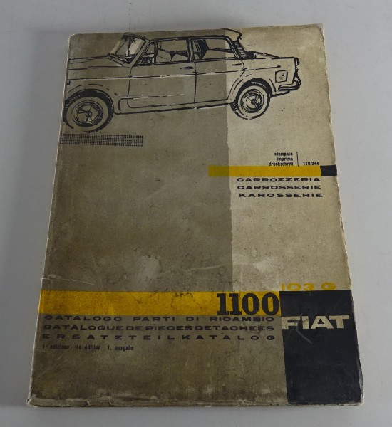 Teilekatalog / Catalogo Parti di Ricambio Fiat 1100 Karosserie von 03/1961