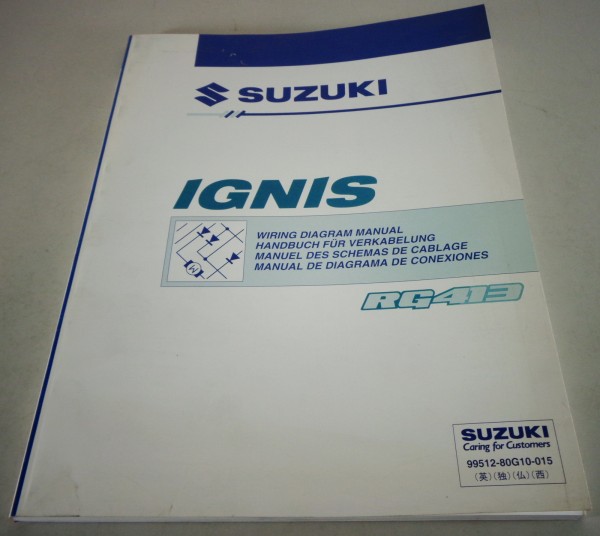 Werkstatthandbuch Elektrik / Schaltpläne Suzuki Ignis RG413 / RG415 von 03/2002