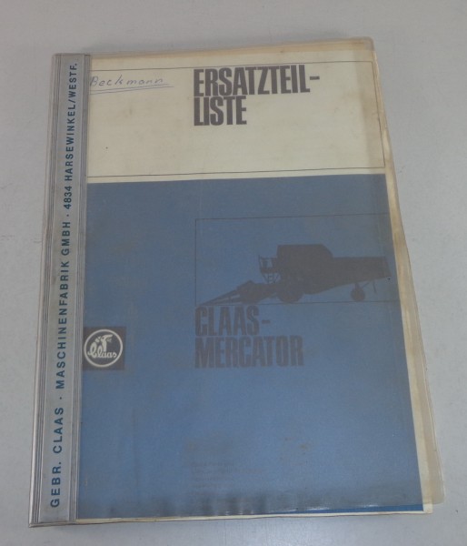 Teilekatalog Claas Mercator Mähdrescher Stand 05/1968