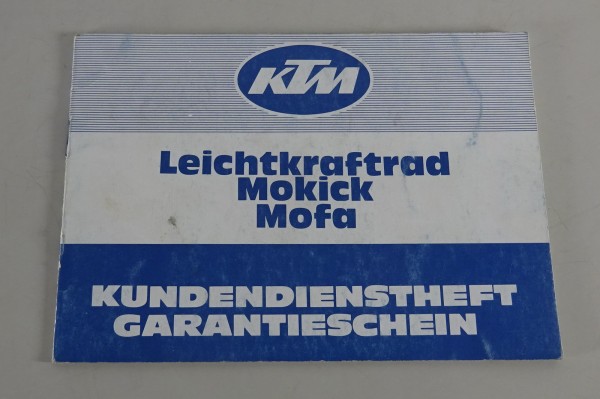 Serviceheft / Scheckheft KTM Mofa / Mokick - blanko ohne Einträge