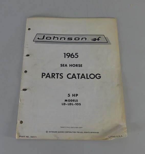 Teilekatalog OMC Johnson Outboards 5 PS Models Stand 1964